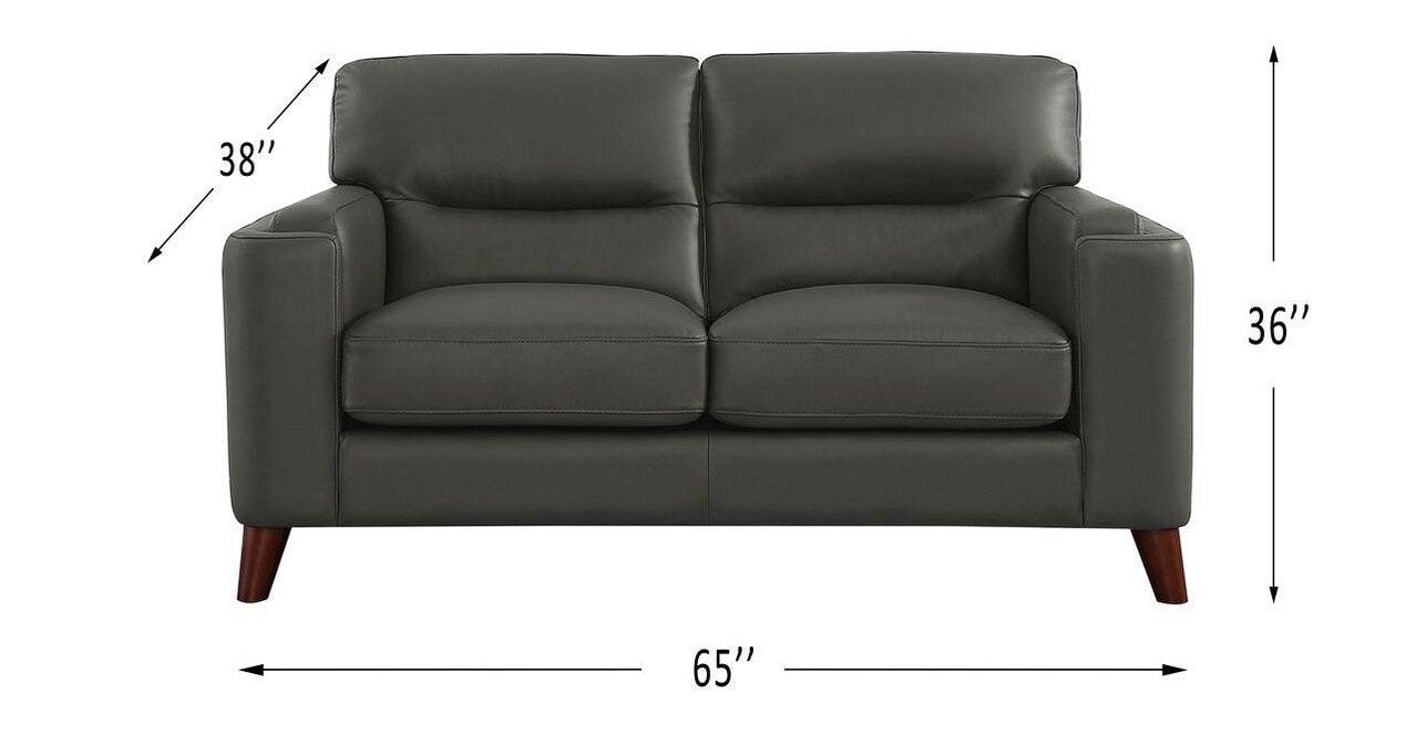 Gray Leather Loveseat Dimensions